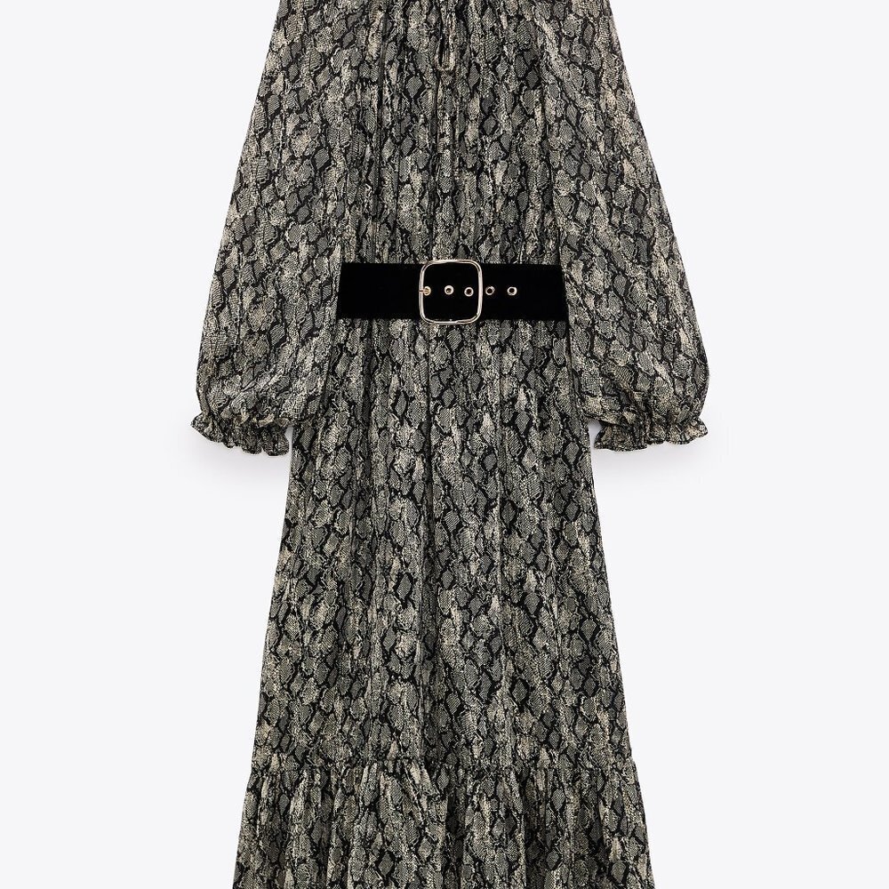 NWT ZARA ANIMAL PRINT MIDI DRESS size S - Picture 3 of 11